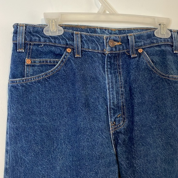 90s Levis Jeans Orange Tab VTG 505 34 Dark Blue Straight Denim 1996 Americana - Picture 11 of 16